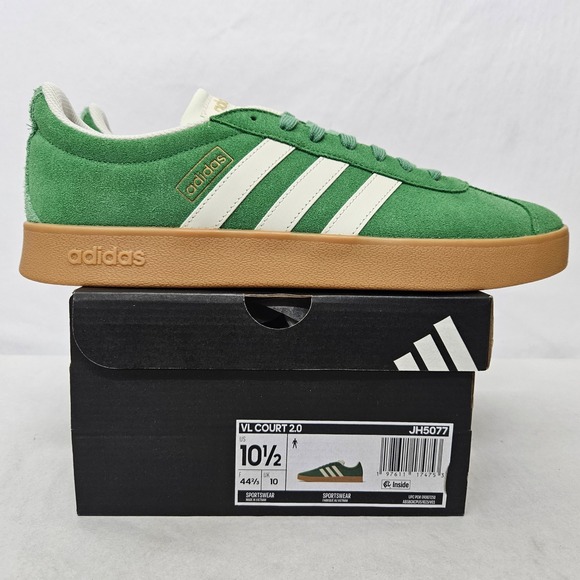 Adidas VL Court 2.0 Casual Sneakers JH5077 Green Suede Gum  display picture 2